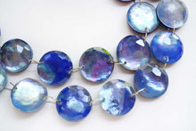 画像をギャラリービューアに読み込む, 高品質 クリスタル+MOP+ラピスラズリ ラウンド ハンマードカット カボション