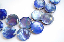 画像をギャラリービューアに読み込む, 高品質 クリスタル+MOP+ラピスラズリ ラウンド ハンマードカット カボション