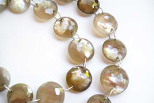 画像をギャラリービューアに読み込む, 高品質 スモーキークォーツ+MOP ラウンド ハンマードカット カボション