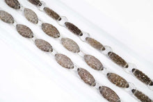 Load image into Gallery viewer, (2pc/1連)宝石質 スモーキークォーツ フラワーカービング マーキス ダブルホール