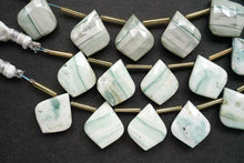 画像をギャラリービューアに読み込む, (2/10pc)グリーンバンデッドオパール ファセット リーフシェイプ