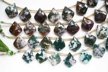 画像をギャラリービューアに読み込む, (グリーン/ブラウンミックス)モスアゲート ファセット リーフシェイプ