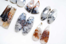 画像をギャラリービューアに読み込む, 8/29(No.23-60/ペア売り)デンドライトアゲート ペアルース 穴あき カボション