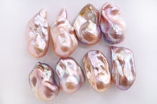 画像をギャラリービューアに読み込む, (ペア#32-36)高品質 淡水パール 天然色パープル〜ピンク〜オレンジ オイスターバロック