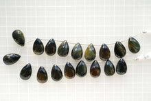 画像をギャラリービューアに読み込む, (6pc/1連18pc)高品質 マイクロカット ブラック タイガーアイ ペアシェイプ 18x11.5mm