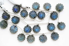 画像をギャラリービューアに読み込む, (2pc/10pc)高品質 ラブラドライト フラワーカービング カボション カービング