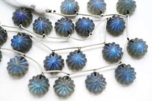 画像をギャラリービューアに読み込む, (2pc/10pc)高品質 ラブラドライト フラワーカービング カボション カービング