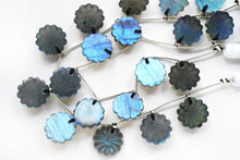 画像をギャラリービューアに読み込む, (2pc/10pc)高品質 ラブラドライト フラワーカービング カボション カービング