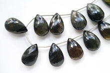 画像をギャラリービューアに読み込む, (6pc/1連18pc)高品質 マイクロカット ブラック タイガーアイ ペアシェイプ 18x11.5mm