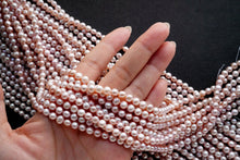 画像をギャラリービューアに読み込む, (S)淡水パール 天然色ピンク 八面光 39cm ぷっくりロンデル パフコイン
