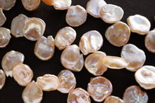 画像をギャラリービューアに読み込む, (4pc/半連/1連) 高品質 淡水パール 天然色ライトオレンジ 41cm ケシ風 ペタル 花びら