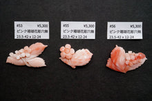 画像をギャラリービューアに読み込む, (#49-57) 天然色 ピンク珊瑚 お花 彫り フラワーカービング カボション ルース