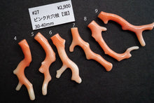 画像をギャラリービューアに読み込む, (No.1-22)ピンク珊瑚 上部片穴 枝ルース 30-40mm
