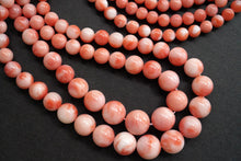 Load image into Gallery viewer, (1 row 43 cm) High quality Kochi natural color peach coral Yatara beads + round ball peach coral