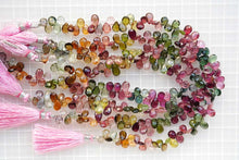 Load image into Gallery viewer, (半連/1連)宝石質 トルマリン 26cm ファセットペアシェイプ