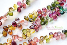 Load image into Gallery viewer, (半連/1連)宝石質 トルマリン 26cm ファセットペアシェイプ