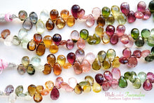 Load image into Gallery viewer, (半連/1連)宝石質 トルマリン 26cm ファセットペアシェイプ
