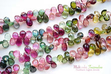 Load image into Gallery viewer, (半連/1連)宝石質 トルマリン 26cm ファセットペアシェイプ