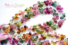 Load image into Gallery viewer, (半連/1連)宝石質 トルマリン 26cm ファセットペアシェイプ