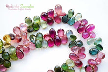 Load image into Gallery viewer, (半連/1連)宝石質 トルマリン 26cm ファセットペアシェイプ