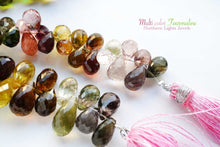 画像をギャラリービューアに読み込む, (半連/1連)宝石質 トルマリン 25cm ファセットドロップ