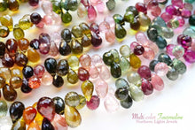 画像をギャラリービューアに読み込む, (半連/1連)宝石質 トルマリン 25cm ファセットドロップ
