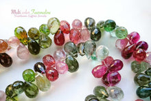 画像をギャラリービューアに読み込む, (半連/1連)宝石質 トルマリン 25cm ファセットドロップ