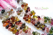 画像をギャラリービューアに読み込む, (半連/1連)宝石質 トルマリン 25cm ファセットドロップ