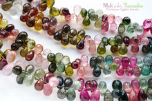 画像をギャラリービューアに読み込む, (半連/1連)宝石質 トルマリン 25cm ファセットドロップ