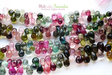 画像をギャラリービューアに読み込む, (半連/1連)宝石質 トルマリン 25cm ファセットドロップ