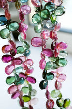 Load image into Gallery viewer, (半連/1連)宝石質 トルマリン 26cm ファセットペアシェイプ