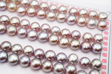 画像をギャラリービューアに読み込む, (2サイズ/2ペア)淡水パール 天然色 玉虫色 片穴あき ボタン