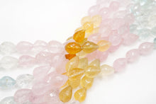 画像をギャラリービューアに読み込む, (M/L,半連/1連)マルチカラー ベリル 貫通穴 ファセット ドロップ