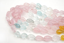 画像をギャラリービューアに読み込む, (M/L,半連/1連)マルチカラー ベリル 貫通穴 ファセット ドロップ