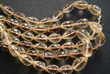 Load image into Gallery viewer, (半連/1連)宝石質 シトリン 40cm コンケーブ ドロップ ハニカムカット