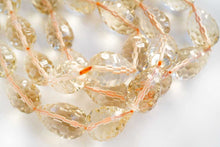 Load image into Gallery viewer, (半連/1連)宝石質 シトリン 40cm コンケーブ ドロップ ハニカムカット