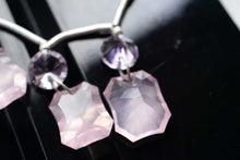 Load image into Gallery viewer, (4pcs/1連)宝石質 アメシスト&ローズクォーツ ロゼッタ コンケーブ ラウンド&レクタングル
