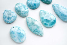 Load image into Gallery viewer, (No.10-25)希少石ラリマー カボション ルース 前後穴あき