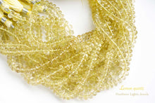 Load image into Gallery viewer, (1連)宝石質 レモンクォーツ マイクロカット ファセット ロンデル ボタンカット