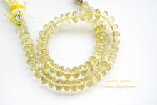 Load image into Gallery viewer, (1連)宝石質 レモンクォーツ マイクロカット ファセット ロンデル ボタンカット