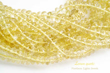 Load image into Gallery viewer, (1連)宝石質 レモンクォーツ マイクロカット ファセット ロンデル ボタンカット