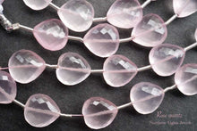 Load image into Gallery viewer, (半連/1連)宝石質 ローズクォーツ マイクロカット ファセット マロン