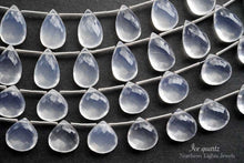 Load image into Gallery viewer, (半連/1連)宝石質 アイスクォーツ マイクロカット ファセット ペアシェイプ