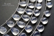 Load image into Gallery viewer, (半連/1連)宝石質 アイスクォーツ マイクロカット ファセット ペアシェイプ
