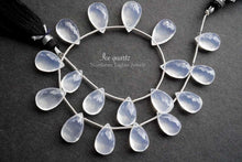 Load image into Gallery viewer, (半連/1連)宝石質 アイスクォーツ マイクロカット ファセット ペアシェイプ