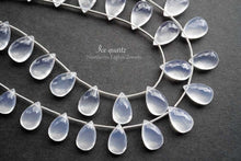 Load image into Gallery viewer, (半連/1連)宝石質 アイスクォーツ マイクロカット ファセット ペアシェイプ