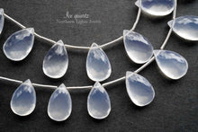 Load image into Gallery viewer, (半連/1連)宝石質 アイスクォーツ マイクロカット ファセット ペアシェイプ