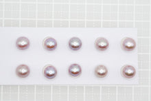 画像をギャラリービューアに読み込む, 淡水パール 無核 天然色ピンク ペアルース 片穴 セミラウンド