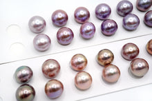 画像をギャラリービューアに読み込む, (パープル/玉虫色)有核 天然色 ペアルース 片穴 ボタン バロック