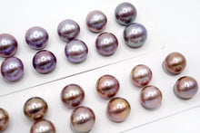 画像をギャラリービューアに読み込む, (パープル/玉虫色)有核 天然色 ペアルース 片穴 ボタン バロック